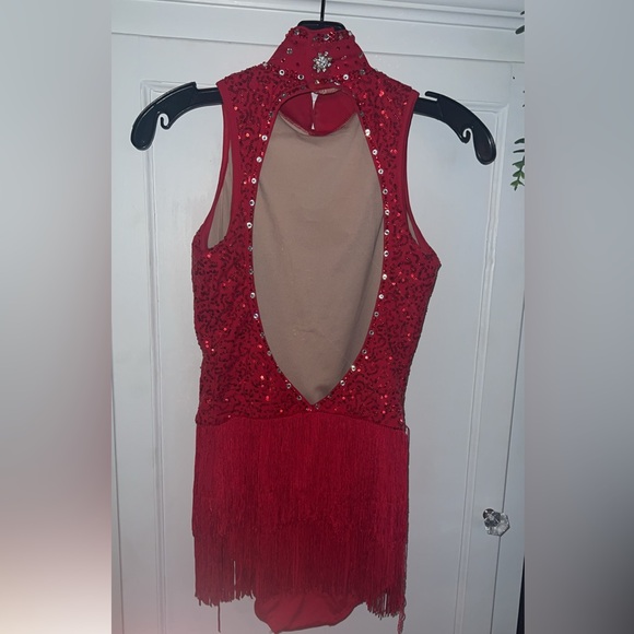 Beautiful Balera red sequin Dancewear medium adult body suit one piece - Picture 3 of 7